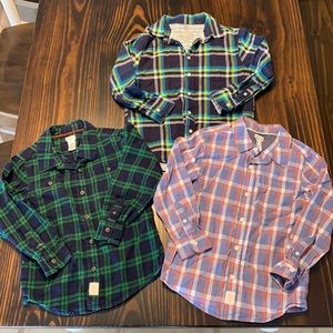 Boys Plaid Button-Up Shirts Lot of 3 Size 7 & 8